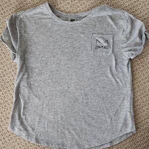 Gray Cat Face Kids T-Shirt